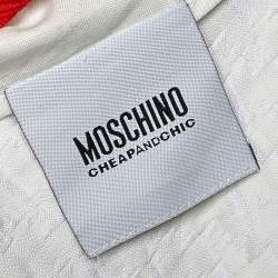 Pre Owned Moschino Cheap And Chic White Cotton Blend Crystal Embellished Button Front Jacket M