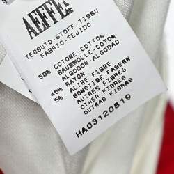 Pre Owned Moschino Cheap and Chic White Cotton Contrast Trim Palazzo Pants M