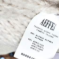 Pre Owned Moschino Cheap and Chic Cream Embellished Cable Knit Contrast Detail Sweater M