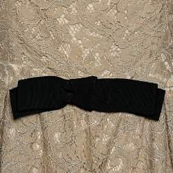 Pre Owned Moschino Cheap and Chic Cream Lace Bow Trim Sleeveless Midi Dress M