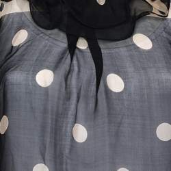 Moschino Cheap and Chic Black & Cream Polka Doted Silk Blouse M 