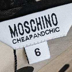 Moschino Cheap and Chic Black & Cream Polka Doted Silk Blouse M 