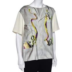 Moschino Cheap and Chic Multicolored Printed Crepe Blouse L