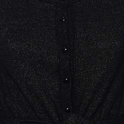 Moschino Cheap and Chic Black Lurex Knit Button Front Cardigan M