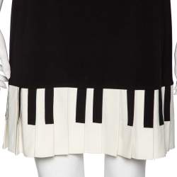 Pre Owned Moschino Cheap and Chic Black Crepe Pleated Piano Dress L