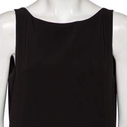 Pre Owned Moschino Cheap and Chic Black Crepe Pleated Piano Dress L