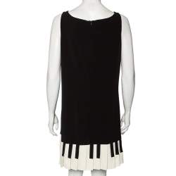 Pre Owned Moschino Cheap and Chic Black Crepe Pleated Piano Dress L