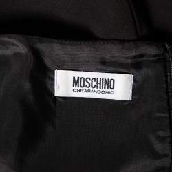 Pre Owned Moschino Cheap and Chic Black Crepe Pleated Piano Dress L