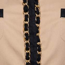 Pre Owned Moschino Cheap and Chic Beige Cotton Chain Trimmed Long Sleeve Jacket L