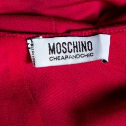 Pre Owned Moschino Cheap & Chic Fuchsia Jersey Pleated Yolk Detail Dress S