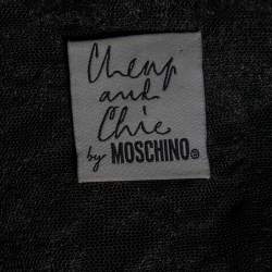 Pre Owned Moschino Cheap and Chic Vintage Black Floral Embroidered Sleeveless Dress S