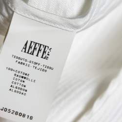 Pre Owned Moschino Cheap and Chic White Textured Cotton Bow Detailed Jacket M