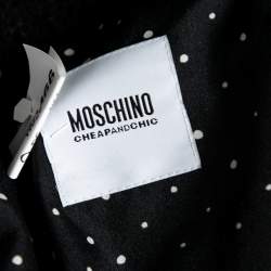 Pre Owned Moschino Cheap and Chic Black Textured Wool Chain Trim Detailed Jacket M