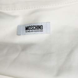 Pre Owned Moschino Cheap and Chic White Cotton Sleeveless Double Breasted Belted Mini Dress S