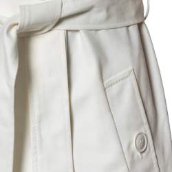 Pre Owned Moschino Cheap and Chic White Cotton Sleeveless Double Breasted Belted Mini Dress S