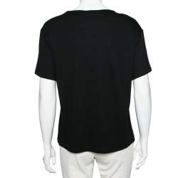 Moschino Cheap and Chic Black Jersey Sewing Machine Appliqued T-Shirt S