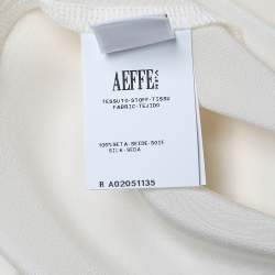 Pre Owned Moschino Cheap and Chic Cream Silk Neck Tie Detail Top M