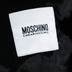 Pre Owned Moschino Cheap and Chic Black Crepe Studded Detail Cropped Jacket M