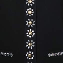 Pre Owned Moschino Cheap and Chic Black Crepe Studded Detail Cropped Jacket M