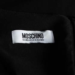 Pre Owned فستان موسكينوشيب أند شيك كريب أسود مطبوع بلا أكمام مقاس وسط ( ميديوم )