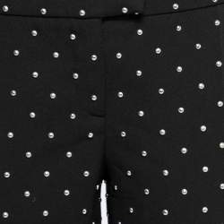 Pre Owned Moschino Cheap and Chic Black Wool Stud Embellished Trousers M