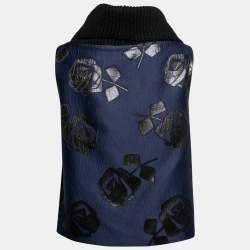 Pre Owned توب موسكينو شيك أند شيب تريكو وجاكارد أزرق كحلي قصات بلا أكمام مقاس متوسط (ميديوم)