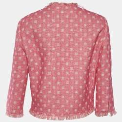 Pre Owned Moschino Cheap and Chic Pink Tweed Jacket L