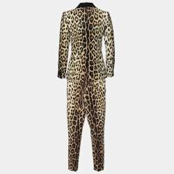 Moschino Cheap & Chic Multicolor Leopard Print Crepe Suit S