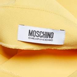Pre Owned Moschino Cheap and Chic Yellow Crepe Shift Dress L 