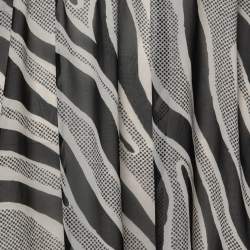 Pre Owned Moschino Cheap and Chic Black & White Printed Chiffon Strapless Dress M