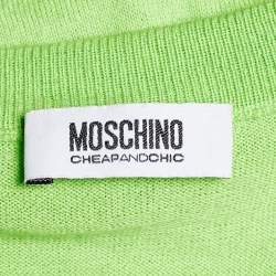 Pre Owned Moschino Cheap and Chic Green Sequined Knit Sleeveless Jumper M