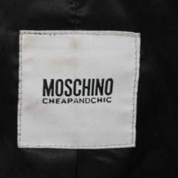 Pre Owned Moschino Cheap and Chic Black Leather Biker Jacket S