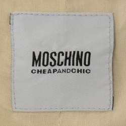 Pre Owned Moschino Cheap & Chic Ecru Cotton Embellished Blazer L