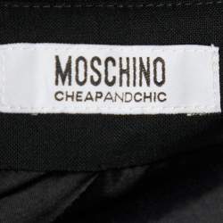 Pre Owned Moschino Cheap and Chic Black Wool Ruched Detail One Shoulder Mini Dress S