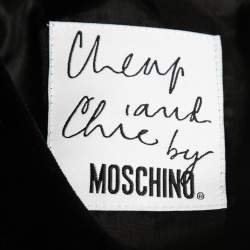 Pre Owned Moschino Cheap and Chic Vintage Black Velvet Contrast Bow-Embellished Dress S