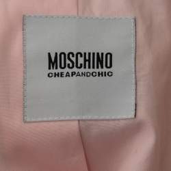 Pre Owned Moschino Cheap and Chic Cream Canvas Floral Embroidered Coat L