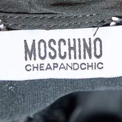 Pre Owned Moschino Cheap and Chic Black Sequined Ruffle Trim Tie Detail Sleeveless Top M