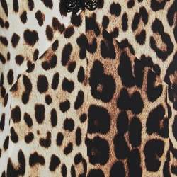 Pre Owned Moschino Cheap and Chic Brown Leopard Print Silk Slip Dress S