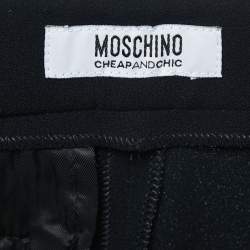 Pre Owned Moschino Cheap and Chic Black Crepe Straight Fit Trousers S
