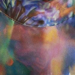 Pre Owned Moschino Cheap and Chic Multicolour Printed Satin Silk Maxi Dress L