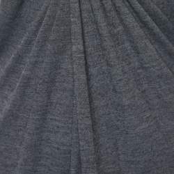 Pre Owned Moschino Cheap and Chic  Grey Wool Knot Detail Shift Dress M