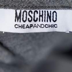Pre Owned Moschino Cheap and Chic  Grey Wool Knot Detail Shift Dress M