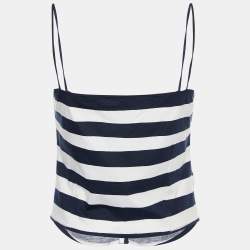 مملوكة مسبقًا Moschino Cheap and Chic Blue Striped Cotton Tank Top M