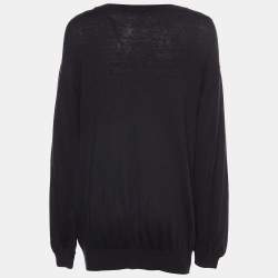 Moschino Cheap and Chic Black Knit Ruffle Pocket Sweater L