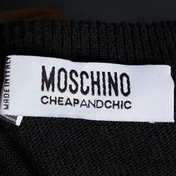 Moschino Cheap and Chic Black Knit Ruffle Pocket Sweater L