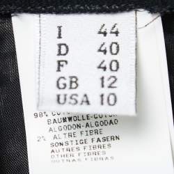 Pre Owned Moschino Cheap and Chic Black Velvet and Floral Lace Detail Knee Length Skirt M