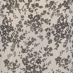 Pre Owned Moschino Cheap and Chic Beige Floral Printed Crinkled Crepe Midi Skirt S