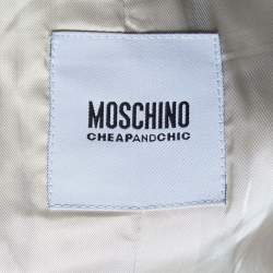 Pre Owned Moschino Cheap and Chic Ecru Wool Blend Button Front Coat L