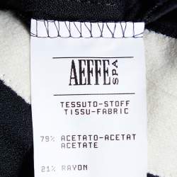 Pre Owned Moschino Cheap and Chic Black Floral Applique Crepe Midi Skirt M