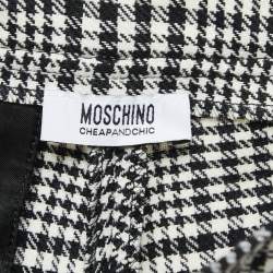 Moschino Cheap and Chic Black/White Check Patterned Wool Trousers M
